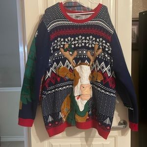 Ugly Christmas Sweater Xmas Size Large Cow